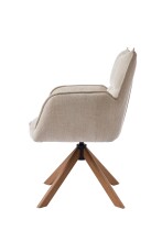 Armlehnstuhl >Marilla< (2er-Set) drehbar, Federkern,  Chenille beige - 59x86x65 (BxHxT)
