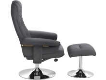 Relaxsessel >Kjersti< (2-teilig) mit Hocker, drehbar, Schwarz - 79x109x79cm (BxHxT)