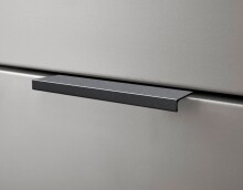 Hochschrank >Denver< 2 Türen, 1 Schublade, grau / evoke eiche Dekor - 38x195x32cm (BxHxT)