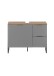 Waschbeckenunterschrank >Denver< 1 Tür, 2 Schübe, grau matt / evoke eiche - 80x60x35cm (BxHxT)