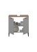 Waschbeckenunterschrank >Denver< 2 Türen, grau matt / Evoke Eiche dekor - 60x60x35cm (BxHxT)