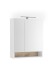 Badezimmerspiegelschrank >Denver< LED, Steckdose, weiß matt / eiche Dekor - 60x75x22 (BxHxT)