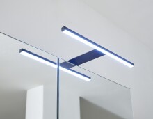 Badezimmerspiegelschrank >Denver< LED, Steckdose, grau matt / evoke eiche Dekor - 60x75x22 (BxHxT)