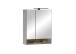 Badezimmerspiegelschrank >Denver< LED, Steckdose, grau matt / evoke eiche Dekor - 60x75x22 (BxHxT)