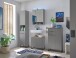 Badezimmerspiegelschrank >Denver< LED, Steckdose, grau matt / evoke eiche Dekor - 60x75x22 (BxHxT)