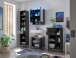 Badezimmerspiegelschrank >Denver< LED, Steckdose, schwarz matt / evoke Eiche Dekor - 60x75x22cm (BxHxT)