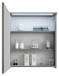 Badezimmerspiegelschrank >Two< LED, Steckdose, titan-grau / weiß - 60x68x23cm (BxHxT)