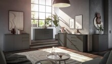 Kommode >Brest< 2 Türen, 1 Boden, Anthrazit - 60x84x35cm (BxHxT)