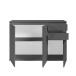 Sideboard >Brest< 3 Türen, 2 Schübe, in anthrazit - 119x84x35cm (BxHxT)