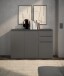 Sideboard >Brest< 3 Türen, 2 Schübe, in anthrazit - 119x84x35cm (BxHxT)