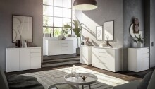 Sideboard >Brest< 3 Türen, 2 Schübe, in weiß - 119x84x35cm (BxHxT)