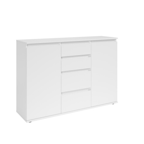 Sideboard >Brest< 2 Türen, 4 Schübe, in weiß - 119x84x35cm (BxHxT)