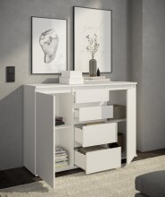 Sideboard >Brest< 2 Türen, 4 Schübe, in weiß - 119x84x35cm (BxHxT)