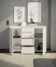 Sideboard >Brest< 2 Türen, 4 Schübe, in weiß - 119x84x35cm (BxHxT)