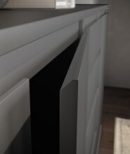 Kommode >Brest< 2 Türen, 4 Schübe, in anthrazit - 119x84x35cm (BxHxT)