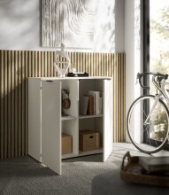 Kommode >Linz< 2 Türen, 4 Fächer, in Kaschmir - 90x90x40cm (BxHxT)
