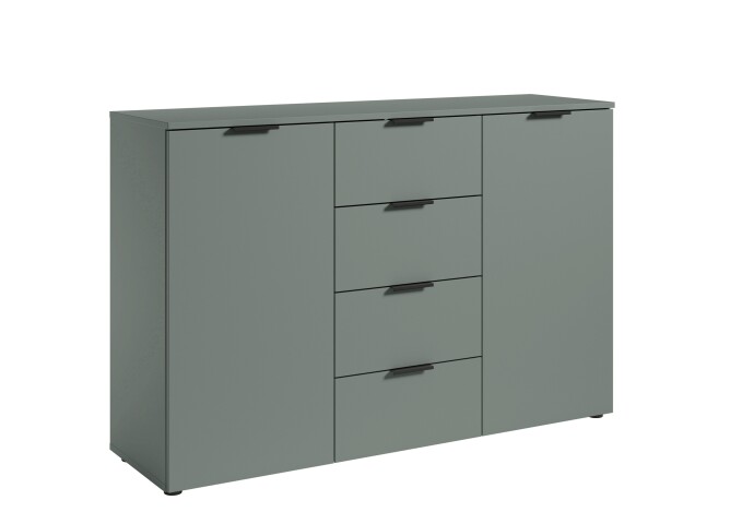 Sideboard >Linz< 2 Türen, 4 Schübe, in Salbei - 135x90x40cm (BxHxT)