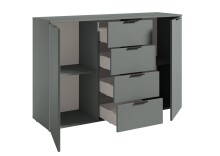 Sideboard >Linz< 2 Türen, 4 Schübe, in Salbei - 135x90x40cm (BxHxT)