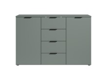 Sideboard >Linz< 2 Türen, 4 Schübe, in Salbei - 135x90x40cm (BxHxT)