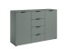Sideboard >Linz< 2 Türen, 4 Schübe, in Salbei - 135x90x40cm (BxHxT)