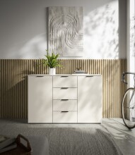 Sideboard >Linz< 2 Türen, 4 Schübe, in Kaschmir - 135x90x40cm (BxHxT)