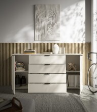 Sideboard >Linz< 2 Türen, 4 Schübe, in Kaschmir - 180x90x40cm (BxHxT)