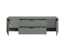 Lowboard >Linz< 2 Türen, 2 Schübe, in Salbei - 180x47x40cm (BxHxT)