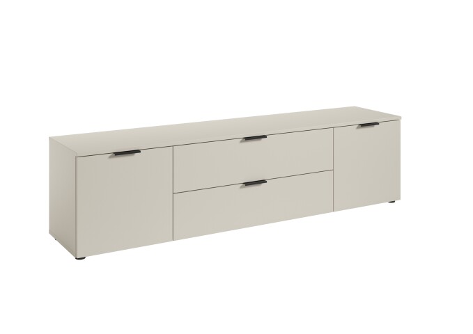 Lowboard >Linz< 2 Türen, 2 Schübe, in Kaschmir - 180x47x40cm (BxHxT)