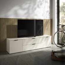 Lowboard >Linz< 2 Türen, 2 Schübe, in Kaschmir - 180x47x40cm (BxHxT)