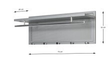 Wandgarderobe >55156< 5 Haken, 1 Stange, in...