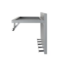 Wandgarderobe >55156< 5 Haken, 1 Stange, in verchromt / grau - 75x30x26 (BxHxT)