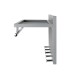 Wandgarderobe >55156< 5 Haken, 1 Stange, in verchromt / grau - 75x30x26 (BxHxT)