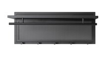 Wandgarderobe >55556< 5 Haken, 1 Stange, schwarz, Metall, Stahlrohr - 75x30x26cm (BxHxT)