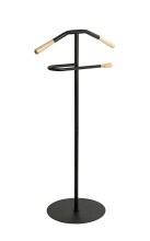 Herrendiener >59522< in natur, schwarz, Metall - 50x105x34cm (BxHxT)