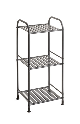 Regal >59823< 3 Ablagen, in anthrazit, Metall, Stahlrohr - 33x78x28cm (BxHxT)