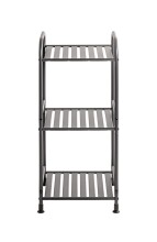 Regal >59823< 3 Ablagen, in anthrazit, Metall, Stahlrohr - 33x78x28cm (BxHxT)