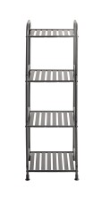 Regal >59824< 4 Ablagen, in anthrazit, Metall, Stahlrohr - 33x108x28cm (BxHxT)