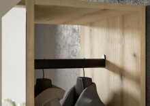Kompaktgarderobe >Malaga< 2 Türen, 1 Schub, Spiegel, Eiche Dekor / Weiß - 105x188x38cm (BxHxT)