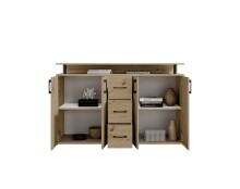 Anrichte >Drift< 4 Türen, 4 Schübe, Artisan Eiche Dekor - 139x90x34cm (BxHxT)