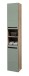 Hochschrank >Vista < 2 Türen, 6 Fächer, schilfgrün / viking oak Dekor - 34x190x31cm (BxHxT)