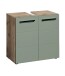 Waschbeckenunterschrank >Vista< 2 Türen, 1 Boden, schilfgrün / viking oak Dekor - 60x62x31 (BxHxT)