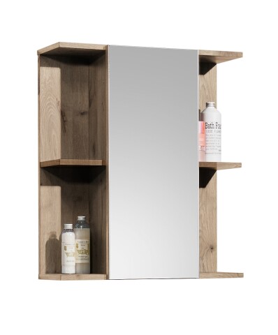 Badezimmerspiegelschrank >Vista< 1 Tür, Spiegel, Fächer, viking oak Dekor - 60x71x20 (BxHxT)