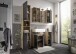 Hängeschrank >Vista< 1 Tür, 1 Boden, schwarz matt / viking oak Dekor - 34x70x23cm (BxHxT)