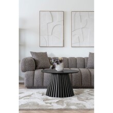 Couchtisch >Osaka< rund, in Schwarz, Eichenfurnier,...