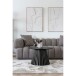 Couchtisch >Osaka< rund, in Schwarz, Eichenfurnier, MDF - 45x70cm (HxD)