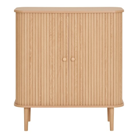 Kommode >Nikko< 2 Lammelen-Schiebetüren, 1 Boden, in eichefarbig - 40x87x80 (BxHxT)
