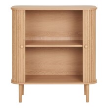Kommode >Nikko< 2 Lammelen-Schiebetüren, 1 Boden, in eichefarbig - 40x87x80 (BxHxT)