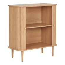 Kommode >Nikko< 2 Lammelen-Schiebetüren, 1 Boden, in eichefarbig - 40x87x80 (BxHxT)