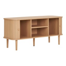 Lowboard >Nikko< 2 Lammelen-Türen, 2 Fächer, eichefarbig - 113x51,5x40 (BxHxT)