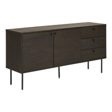 Sideboard >Kyoto< 2 Türen, 3 Schübe, in Eiche furniert "geräuchert" - 150x74x40 (BxHxT)